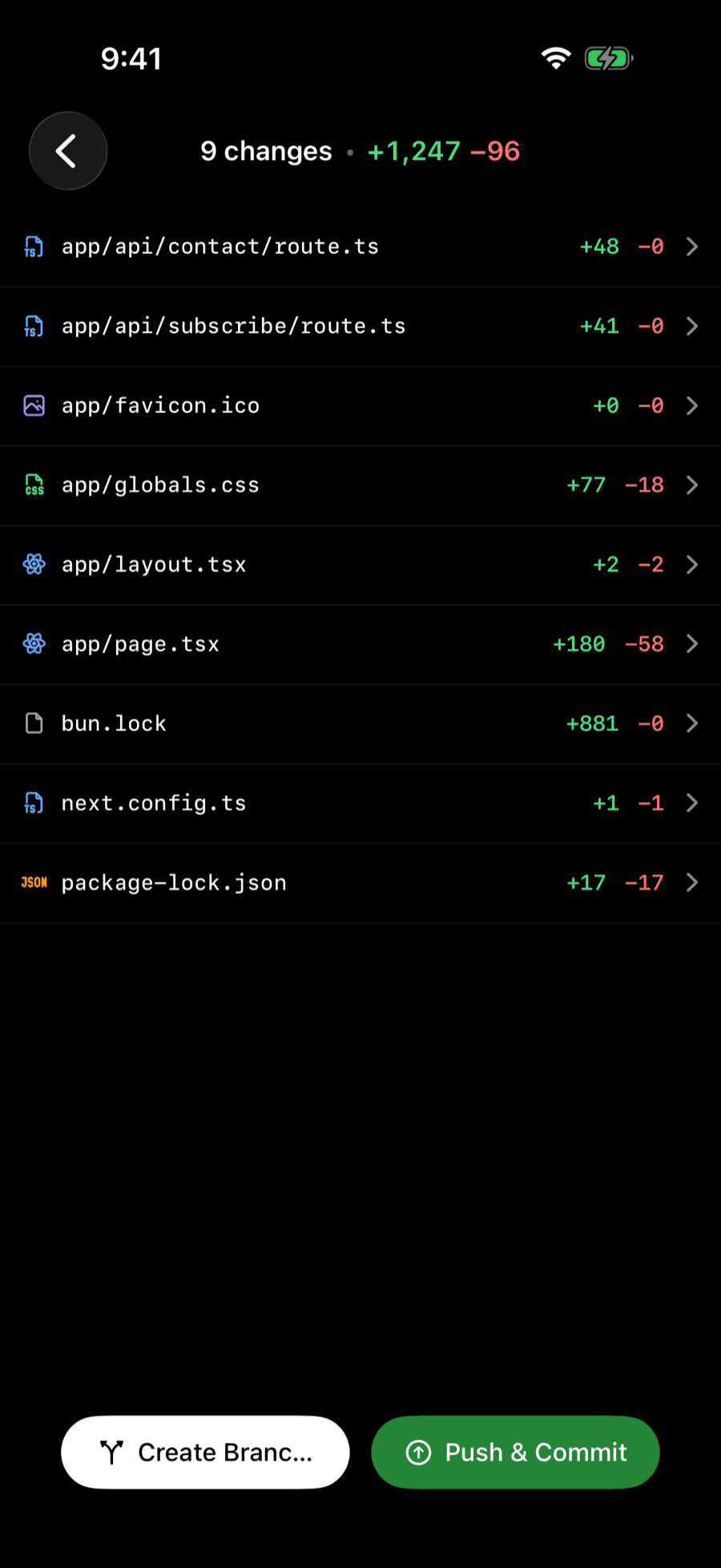 Reviewing changed files before a commit